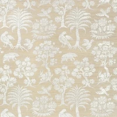 Woodland Silhouette Sisal Wallpaper — Fog