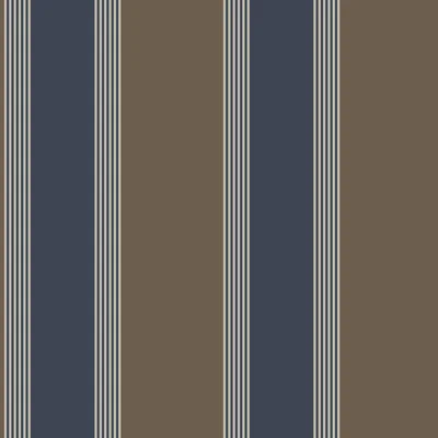 Italian Style Classic Vertical Stripe Design Wallpaper Roll — Blue