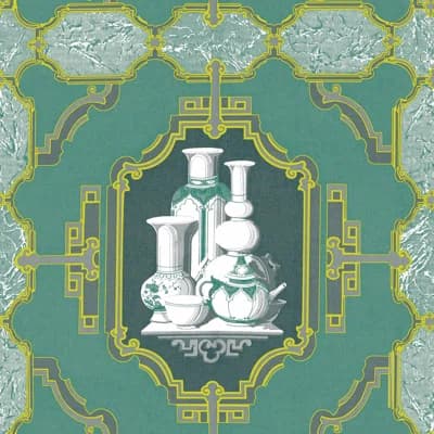 Porcelanas Wallpaper Roll — Esmeralda