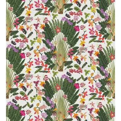 Regency Moderne Floral Non-Pasted Metallic Wallpaper Roll — Green,White