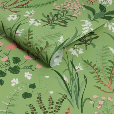 Graham & Brown Oshibana Green Wallpaper — Light Green