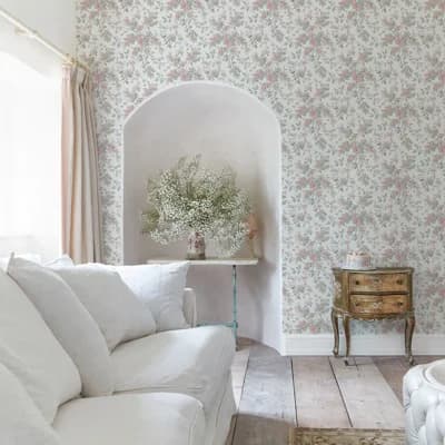 Rachel Ashwell Chelsea White Wallpaper — White