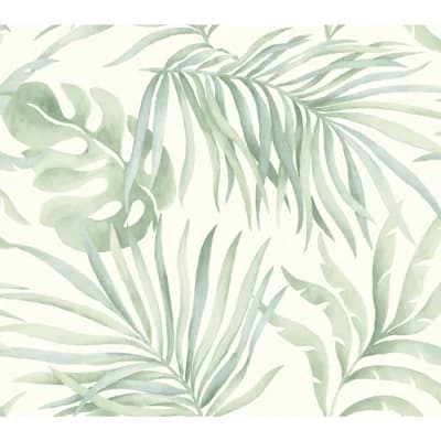 Paradise Palm Floral Peel & Stick Matte Wallpaper Roll — Aloe