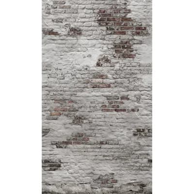 Orom II Collection All-Over Brick 62.5-inches wide x 9.18-feet high 3-panel Wall Mural — Grey