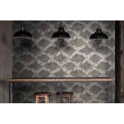 Crafted Silky Metallic Stamped Texture Design 33' L x 21" W Wallpaper Roll — Burnt Umber