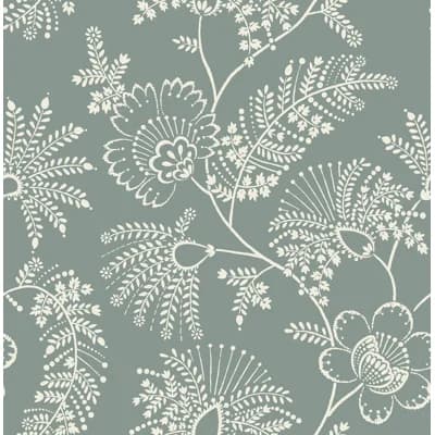 Auna Floral Non-Pasted Wallpaper Roll — Green