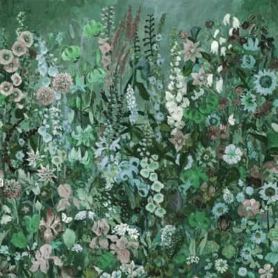 Floribunda Magna Floral Wall Mural — Verde