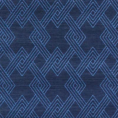 Hix Embroidered Sisal Wallpaper — Blue