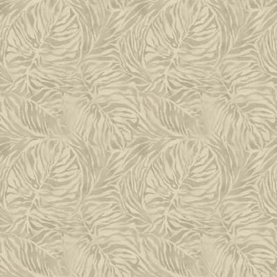 Tommy Bahama Zebra Leaf 18' L x 20.5" W Peel and Stick Wallpaper Roll — Tan
