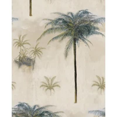 Cubana Floral Non-Pasted Matte Wallpaper Roll — Taupe,Green,Brown