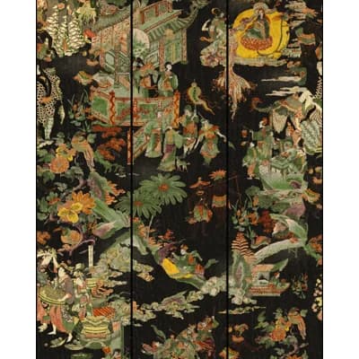 The Gentlemans Corner Toile Non-Pasted Matte Wallpaper Roll — Anthracite,Green,Orange,Red