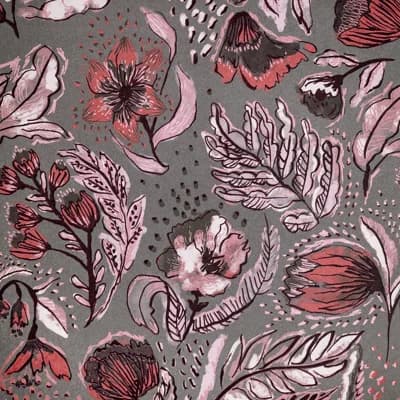 Pepper Embossed Wild Flower Felice Wallpaper Roll — Pink
