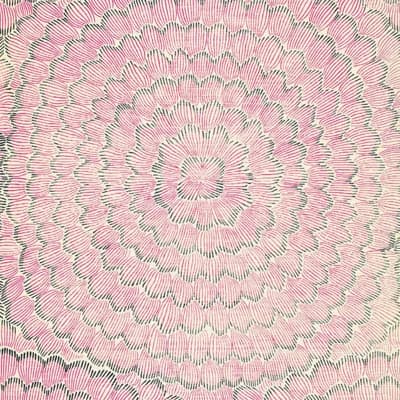 Schumacher x Celerie Kemble Feather Bloom Sisal Wallpaper — Pink