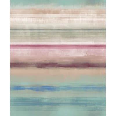 Atmosphere Skye Stripe Design 33' L x 21" W Wallpaper Roll — Turquoise,Magenta