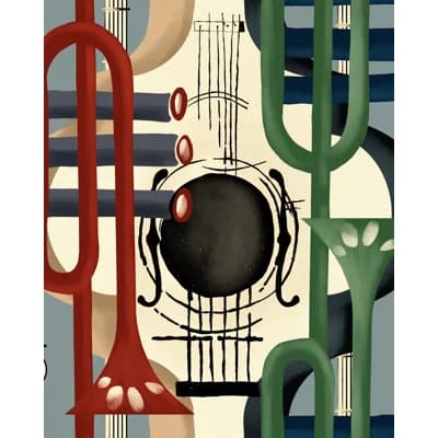 JAZZ LIVE Wallpaper Roll — Red,Green