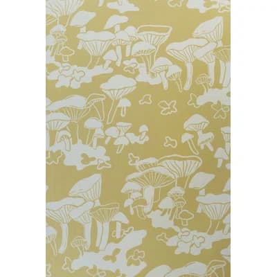 Floral Matte Wallpaper by Kate and Kasey — White;Yellow
