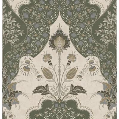 Auden Green Floral Grandeur Wallpaper — Green