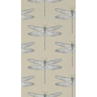 Demoiselle Wallpaper — Jute,Slate
