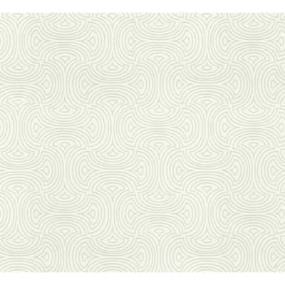 Geometric Non-Pasted Metallic Wallpaper Roll by Candice Olson — White