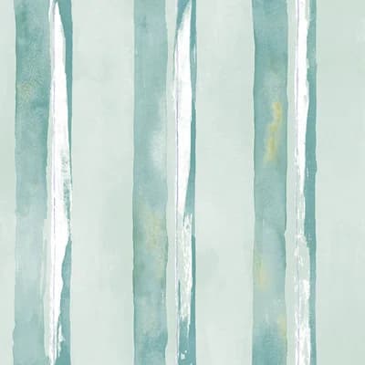 Smart Stripes 2 Watercolor 32.8' L x 21" W Wallpaper Roll — Green