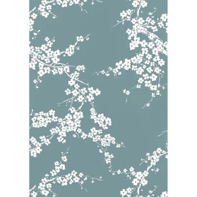 Origen Dos Floral Wallpaper Roll — Azul Claro