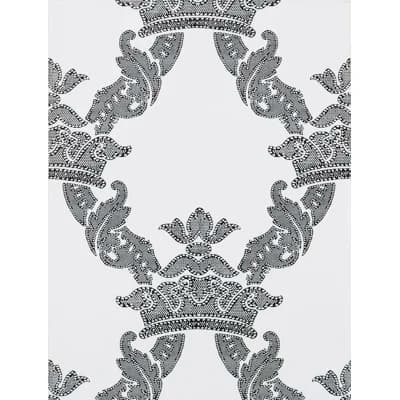 Lorenzo Castillo Hispania Damask Wallpaper Roll — Onyx