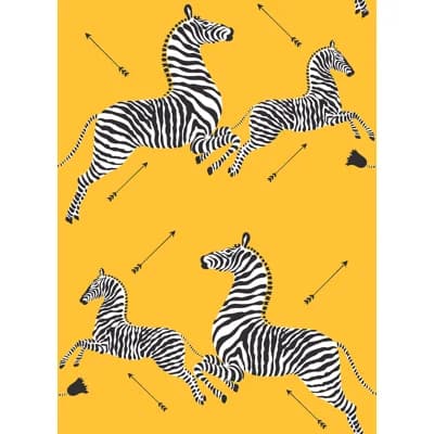 Zebra Vinyl Peel & Stick Wallpaper Double Roll — Sunbeam