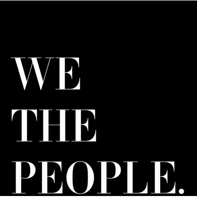 We the People Fabric Non-Pasted Matte Wall Mural by Jamie Graney — Black,White