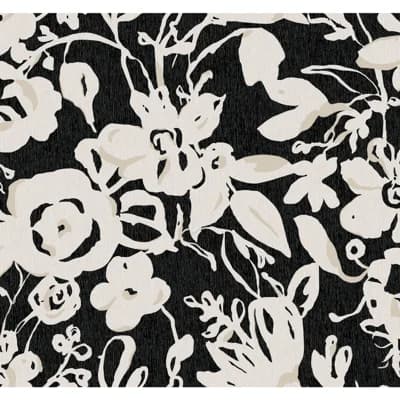 Floral Non-Pasted Matte Wallpaper — Black
