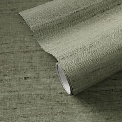 Silk Grass Cloth Non-Pasted Wallpaper — Silk Laurel Oak