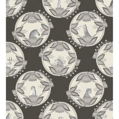 Ardmore Cameos 33' L x 27" W Wallpaper Roll — Black,White