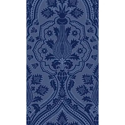 Damask Non-Pasted Matte Wallpaper Roll — Blue
