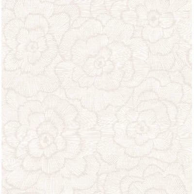 Periwinkle Floral Non-Pasted Wallpaper Roll — Pink