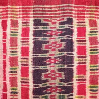 World of Fabrics Ikat Non-Pasted Matte Wallpaper Roll — Red,Green,Purple