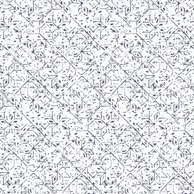 Bazaar Glitter/Shimmer Floral Tangier Tile 33' L x 21" W Wallpaper Roll — Navy