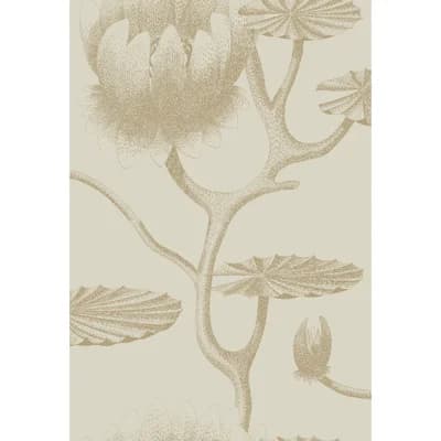 Lily Floral Non-Pasted Wallpaper Roll — Linenen,Gold