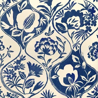 Garden Walk Calathea Floral Wood Pulp Blend Wallpaper Roll — Indigo