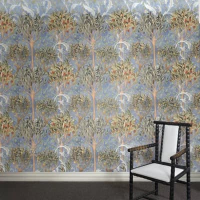 EARTHLY PARADISE Wallpaper - Celestial Blue 9'10" - full height wallpaper — Celestial Blue