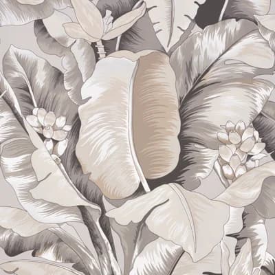Botanico Metallic Wallpaper — Gray;Beige