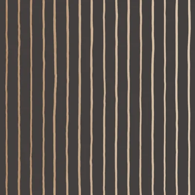 College Striped Non-Pasted Wallpaper Roll — Charcoal,Gold