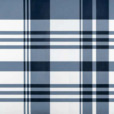 Dos (Papel Pintado) Plaid Wallpaper Double Roll — Azul