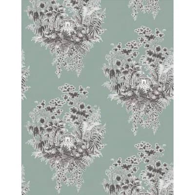 Lorenzo Castillo Volume V Toile Vinyl Wallpaper Roll by Gaston Y Daniela — Gris Azulado