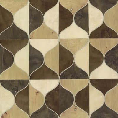 Burlwood Ogee Shiplap Non-Pasted Matte Wallpaper Roll by Candice Olson — Warm Neutral