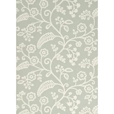 Denbury 32.97" L x 20.47" W Wallpaper Roll — Light Green,White