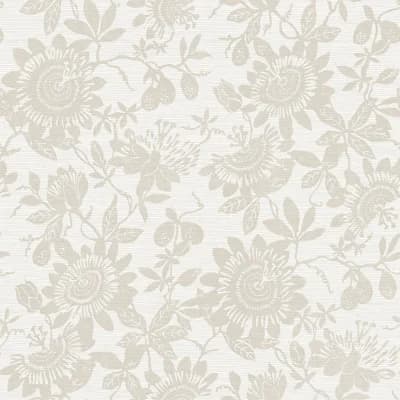 Floral Non-Pasted Metallic Wallpaper Double Roll — Neutral