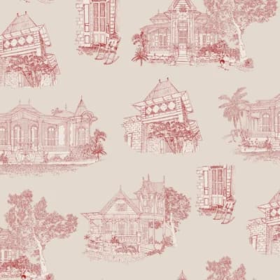 Pain d'épices "Gingerbread Haiti" Wallpaper — ivory-dark red