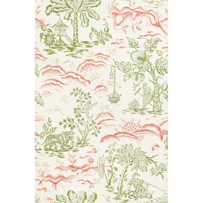 Manoir Valensole 33' L x 27.5" W Wallpaper Roll — Leaf,Rose