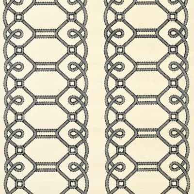 Ziz Embroidered Sisal Wallpaper — Black
