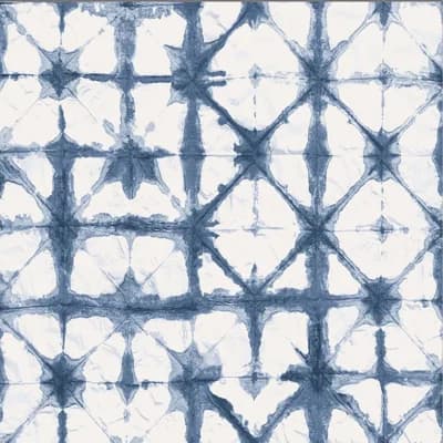 Indigo Geometric Peel & Stick Matte Wallpaper Roll — Blue