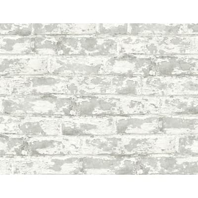 Luxe Haven Soho Brick 9' L x 27" W Smooth Peel and Stick Wallpaper Roll — Calcutta